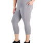 Leggings curtas femininas ID Ideology cinza tamanho 2X