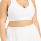 Conjunto de sutiã esportivo feminino ID Ideology, branco, tamanho 1X