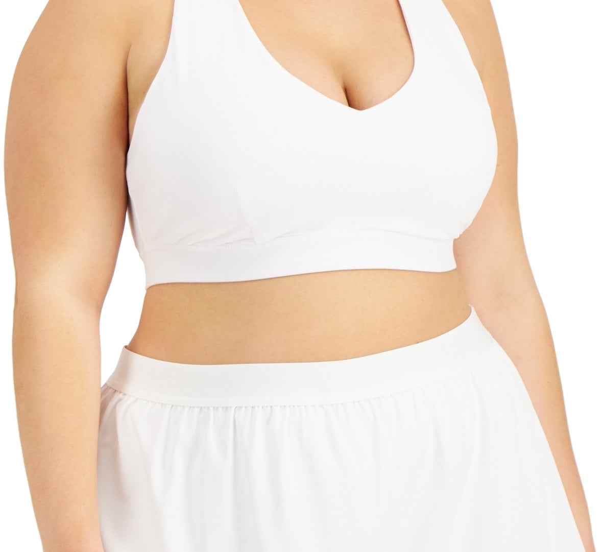 Conjunto de sutiã esportivo feminino ID Ideology, branco, tamanho 1X