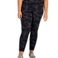 Leggings camufladas 7/8 femininas ID Ideology, pretas, tamanho 1X