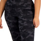 Leggings camufladas 7/8 femininas ID Ideology, pretas, tamanho 1X