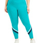 Legging feminina listrada ID Ideology com bolso lateral 7/8, verde, tamanho 2X
