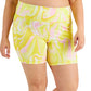 ID Ideology Shorts de ciclismo feminino estampado Whirl, amarelo, tamanho 2X