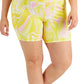 ID Ideology Shorts de ciclismo feminino estampado Whirl, amarelo, tamanho 2X