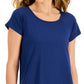 Conjunto de moletom feminino ID Ideology Essentials, camiseta azul, tamanho X-G