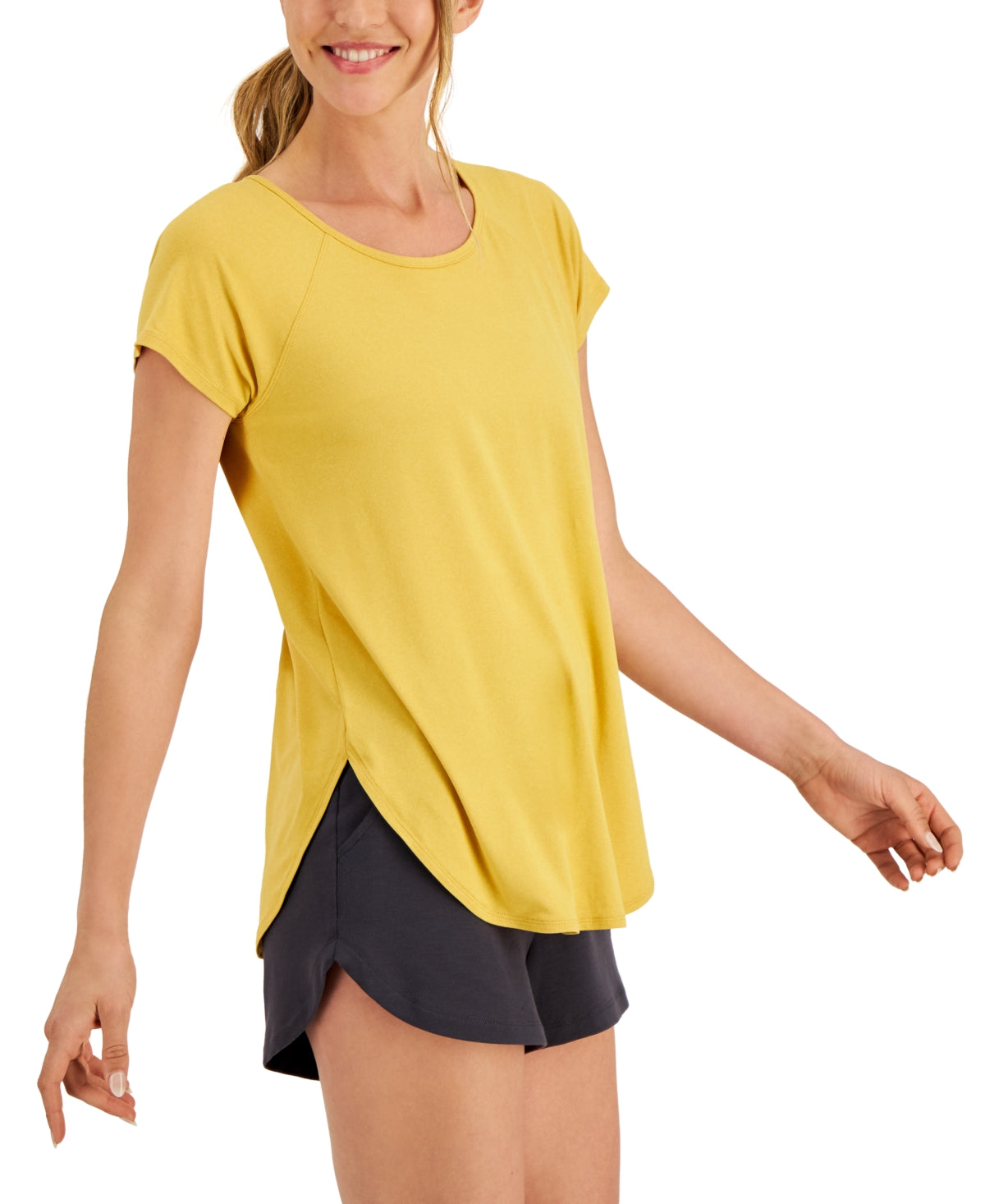 Conjunto de moletom feminino ID Ideology Essentials, camiseta amarela, tamanho médio