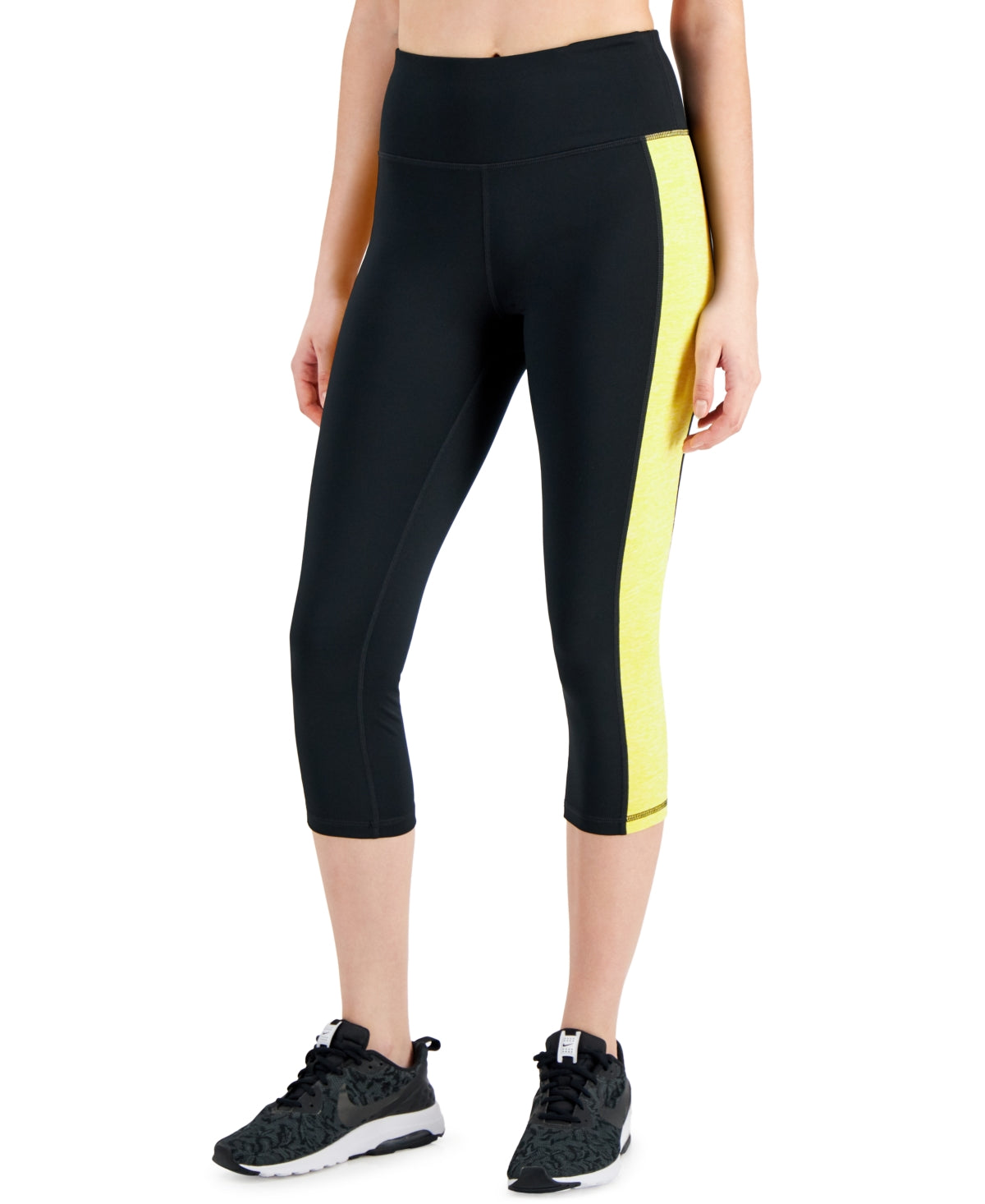 ID Ideology Leggings Cropped Colorblocked Essentials Femininas Amarelas Tamanho XX-G