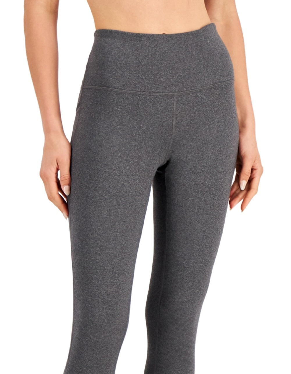 Conjunto de moletom feminino ID Ideology Essentials, comprimento 7/8, leggings, cinza, tamanho médio