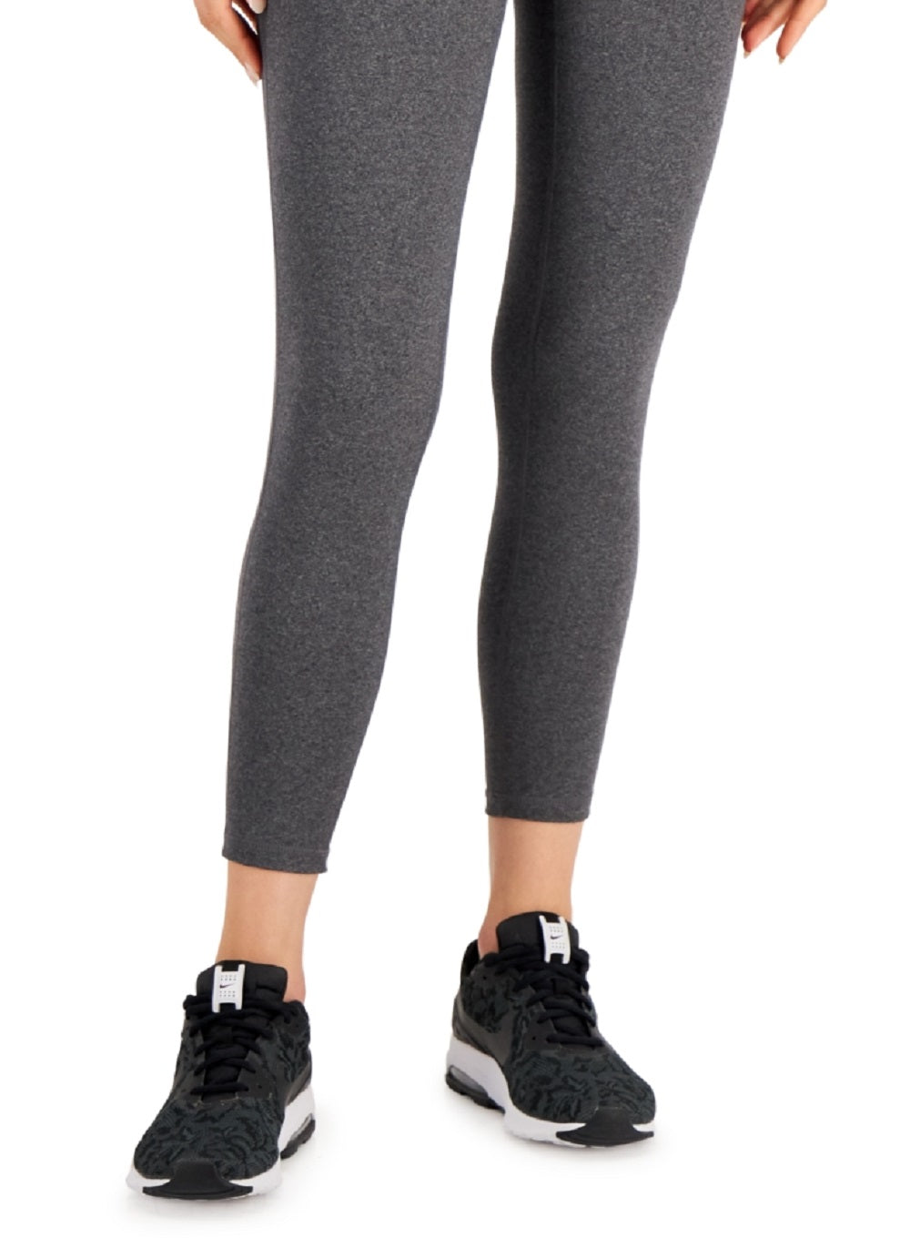 Conjunto de moletom feminino ID Ideology Essentials, comprimento 7/8, leggings, cinza, tamanho médio