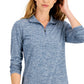 ID Ideology Essentials Top 1/4 com zíper feminino azul tamanho grande