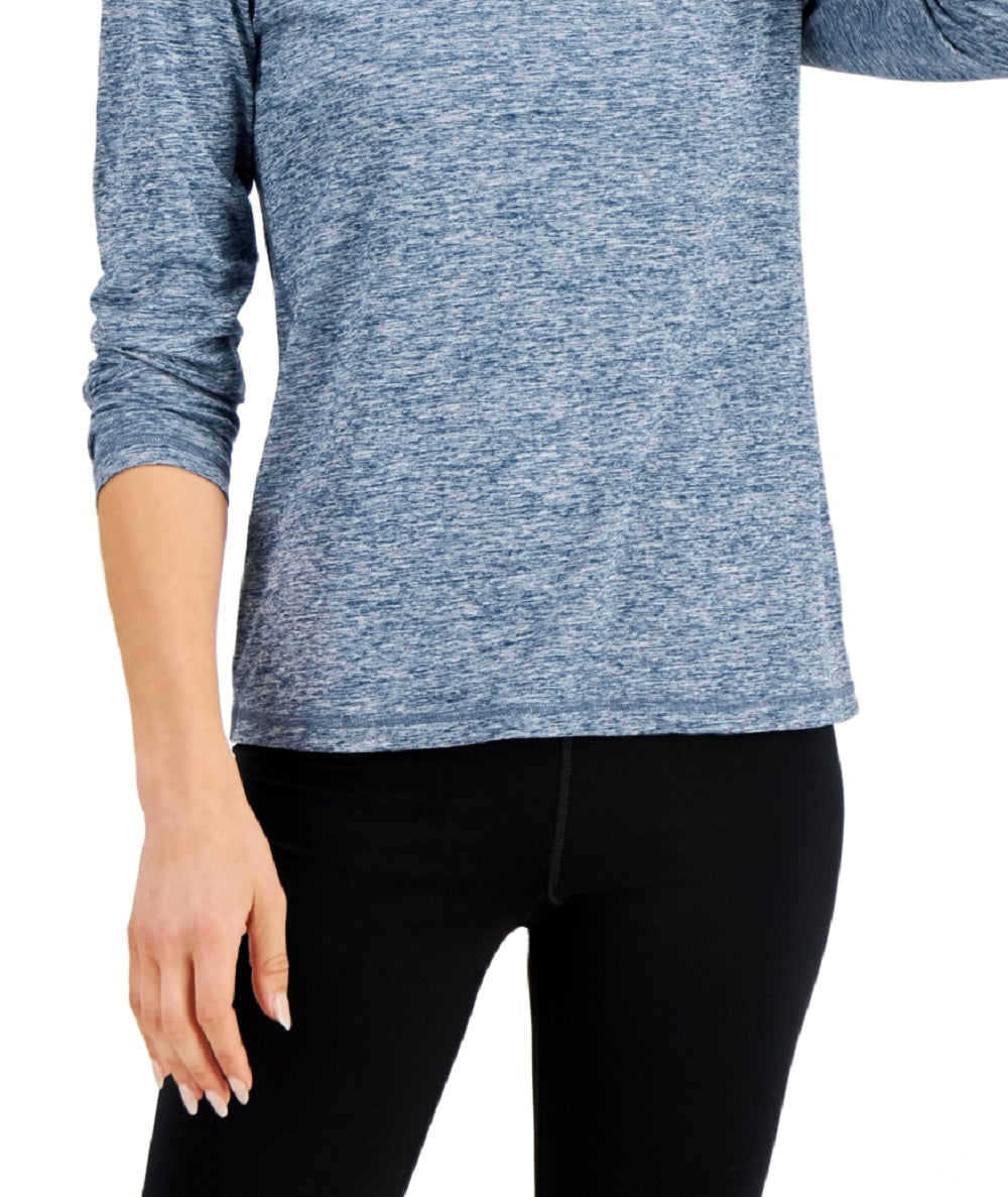 ID Ideology Essentials Top 1/4 com zíper feminino azul tamanho grande