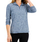 ID Ideology Essentials Top 1/4 com zíper feminino azul tamanho grande