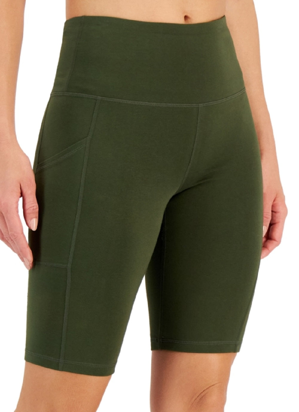 ID Ideology Shorts de ciclismo feminino sólido 10 algodão verde tamanho grande