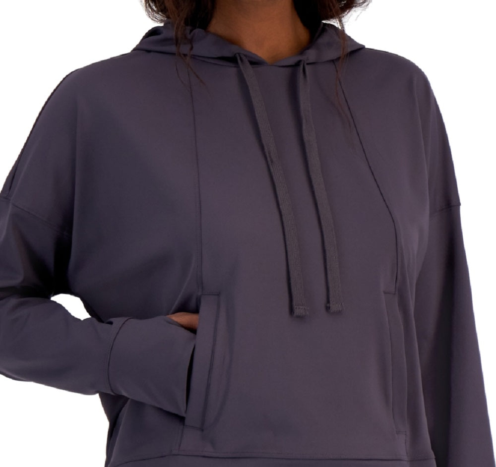 ID Ideology Moletom feminino relaxado e tecnológico cinza tamanho grande