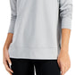 ID Ideology Top feminino com decote redondo e fenda lateral, cinza, tamanho XX-G