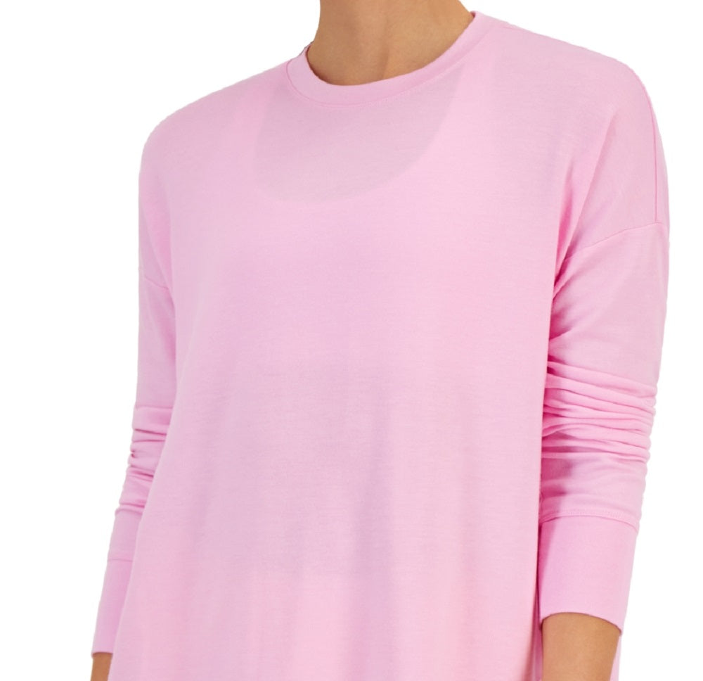 ID Ideology Top feminino ativo sólido com gola redonda rosa tamanho XX-G