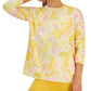 Id Ideology Moletom feminino Active Whirl-Print com gola redonda, amarelo, tamanho 2XL