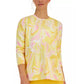 Id Ideology Moletom feminino Active Whirl-Print com gola redonda, amarelo, tamanho 2XL