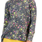 ID Ideology Moletom feminino com estampa de amor-perfeito ativo e fenda lateral, gola redonda relaxada, amarelo, tamanho extrapequeno
