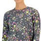 ID Ideology Moletom feminino com estampa de amor-perfeito ativo e fenda lateral, gola redonda relaxada, amarelo, tamanho extrapequeno