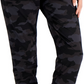 Calça de moletom feminina ID Ideology com estampa camuflada relaxada, preta, tamanho X-S