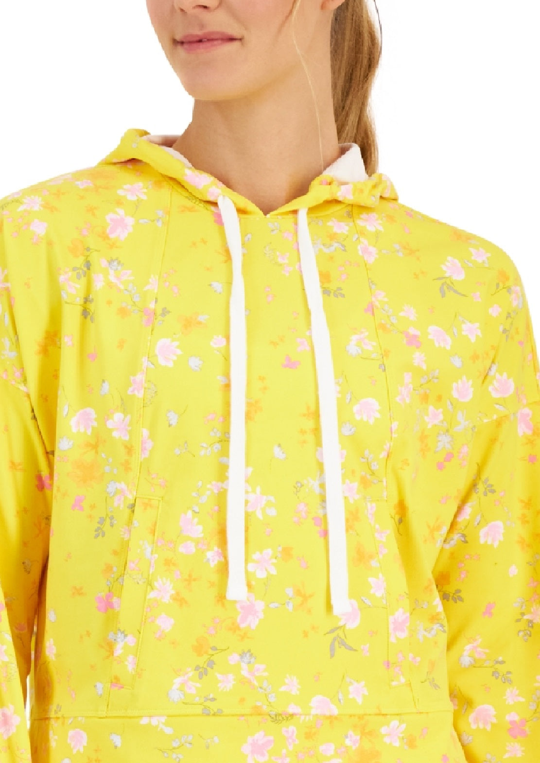 ID Ideology Moletom feminino relaxado Pansy Techy amarelo tamanho X-S