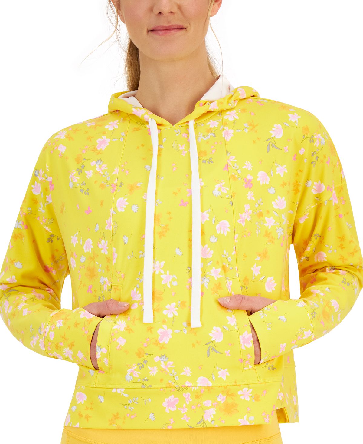 ID Ideology Moletom feminino Relaxed Pansy Techy, amarelo, tamanho pequeno