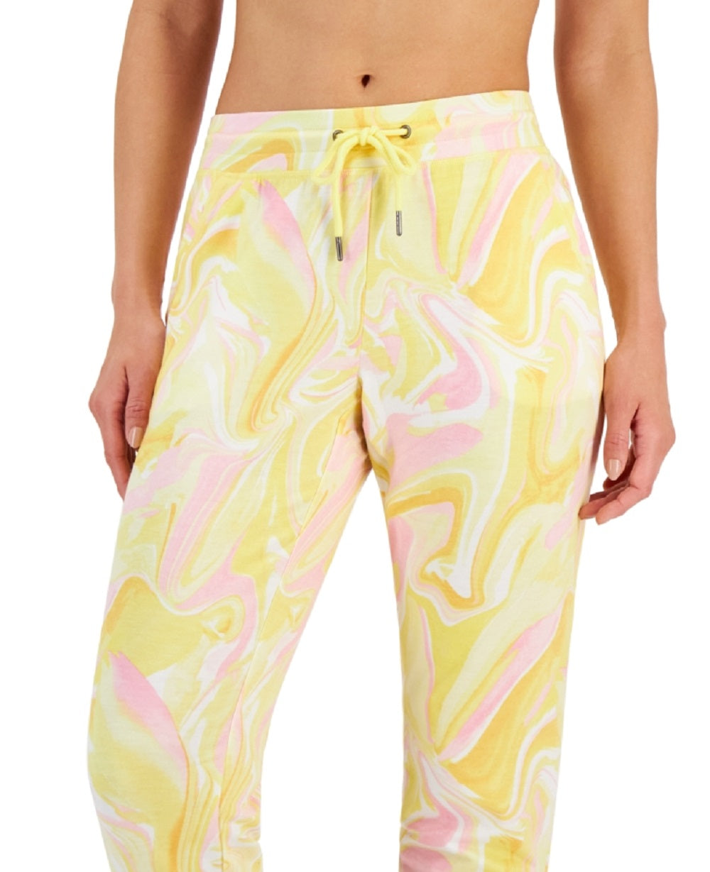 Calça jogger slim estampada Active Whirl feminina ID Ideology amarela