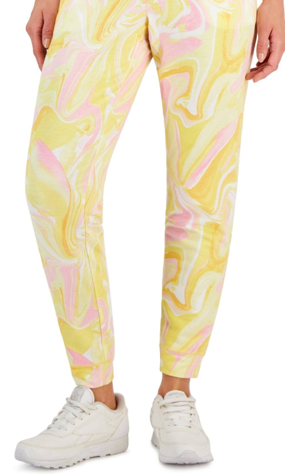 Calça jogger slim estampada Active Whirl feminina ID Ideology amarela