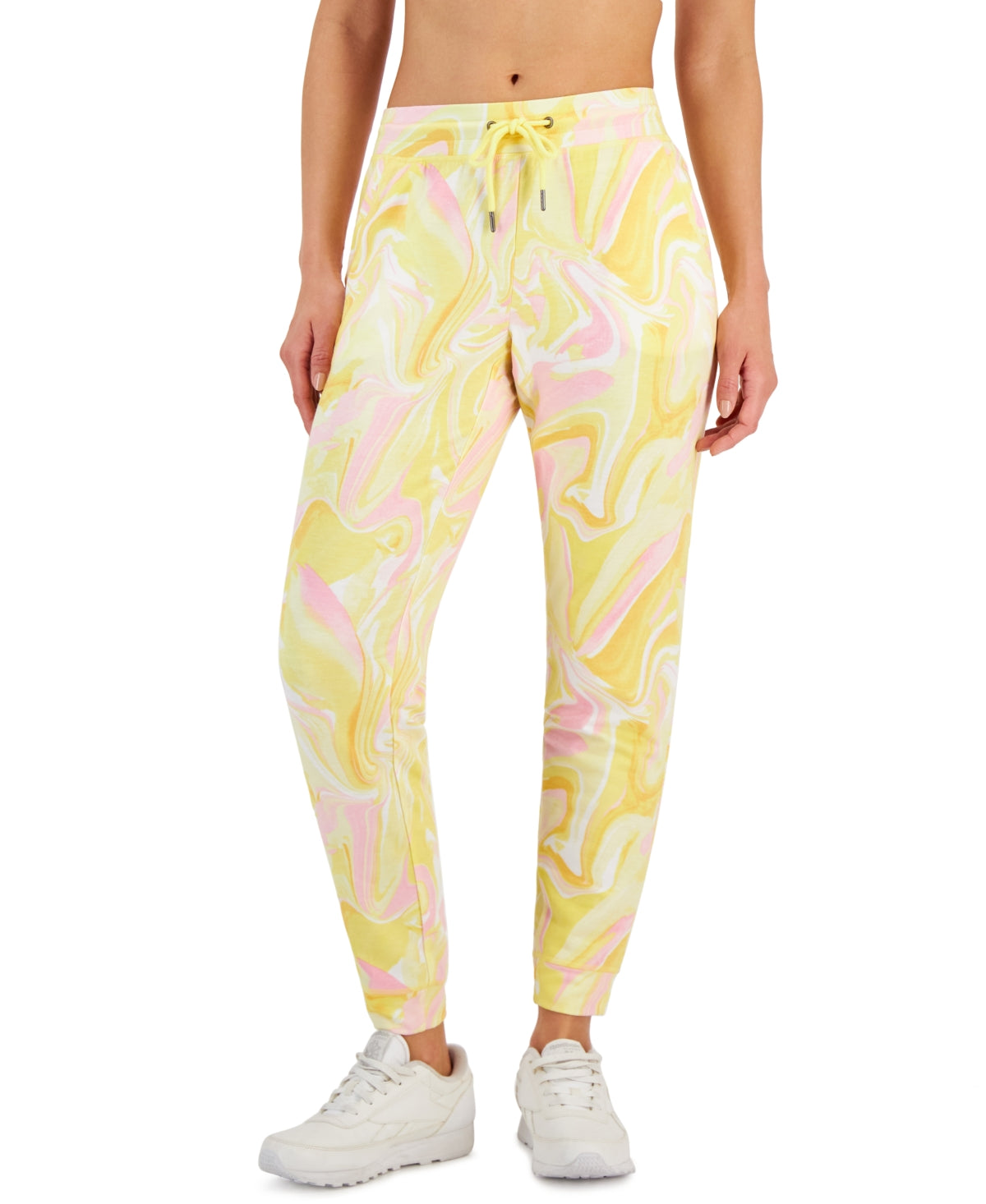 Calça jogger slim estampada Active Whirl feminina ID Ideology amarela