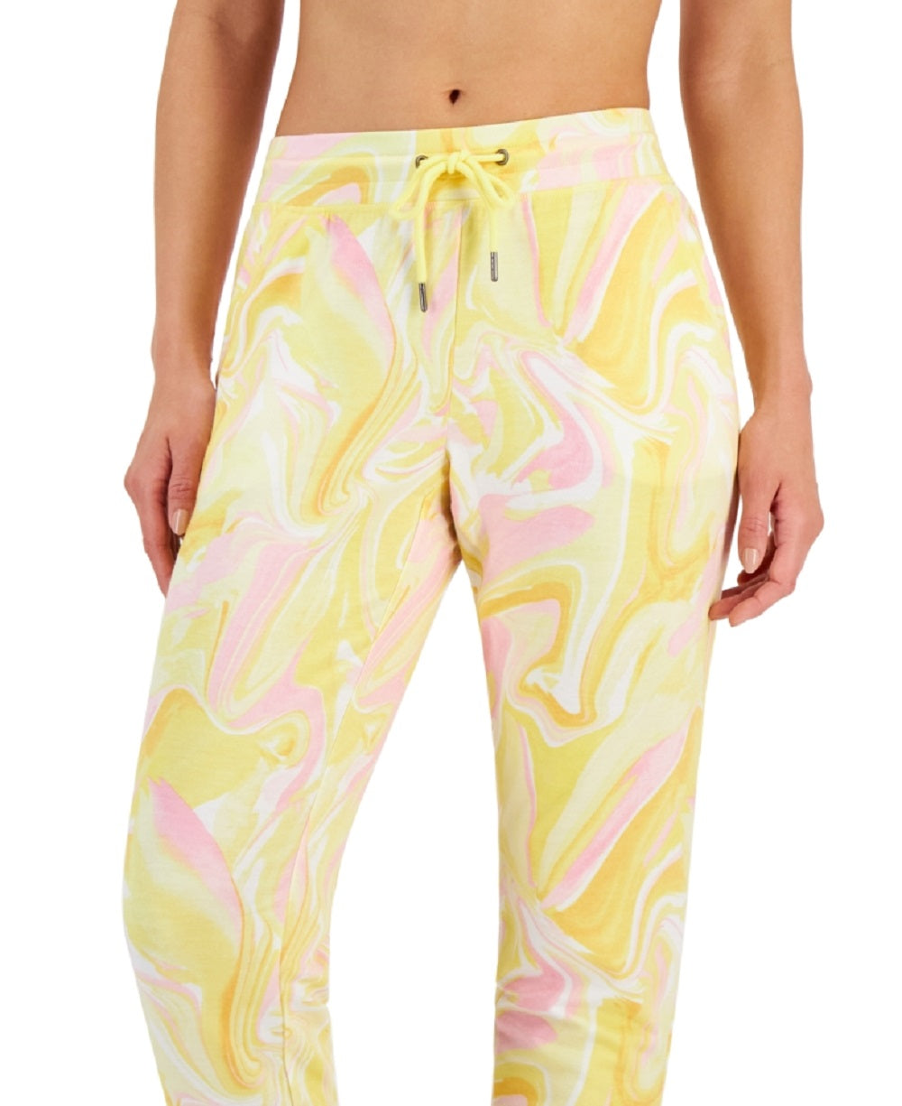 Calça jogger slim estampada Active Whirl feminina ID Ideology amarela