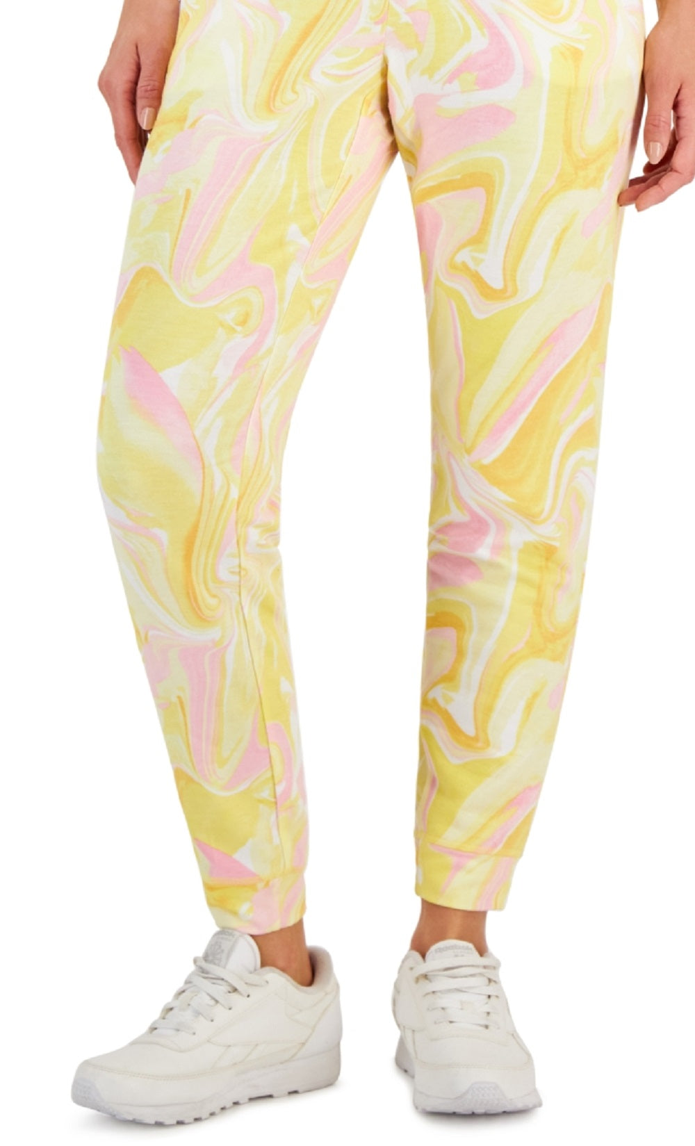 Calça jogger slim estampada Active Whirl feminina ID Ideology amarela