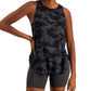Conjunto de moletom feminino ID Ideology Essentials com regata camuflada preta, tamanho XX-G