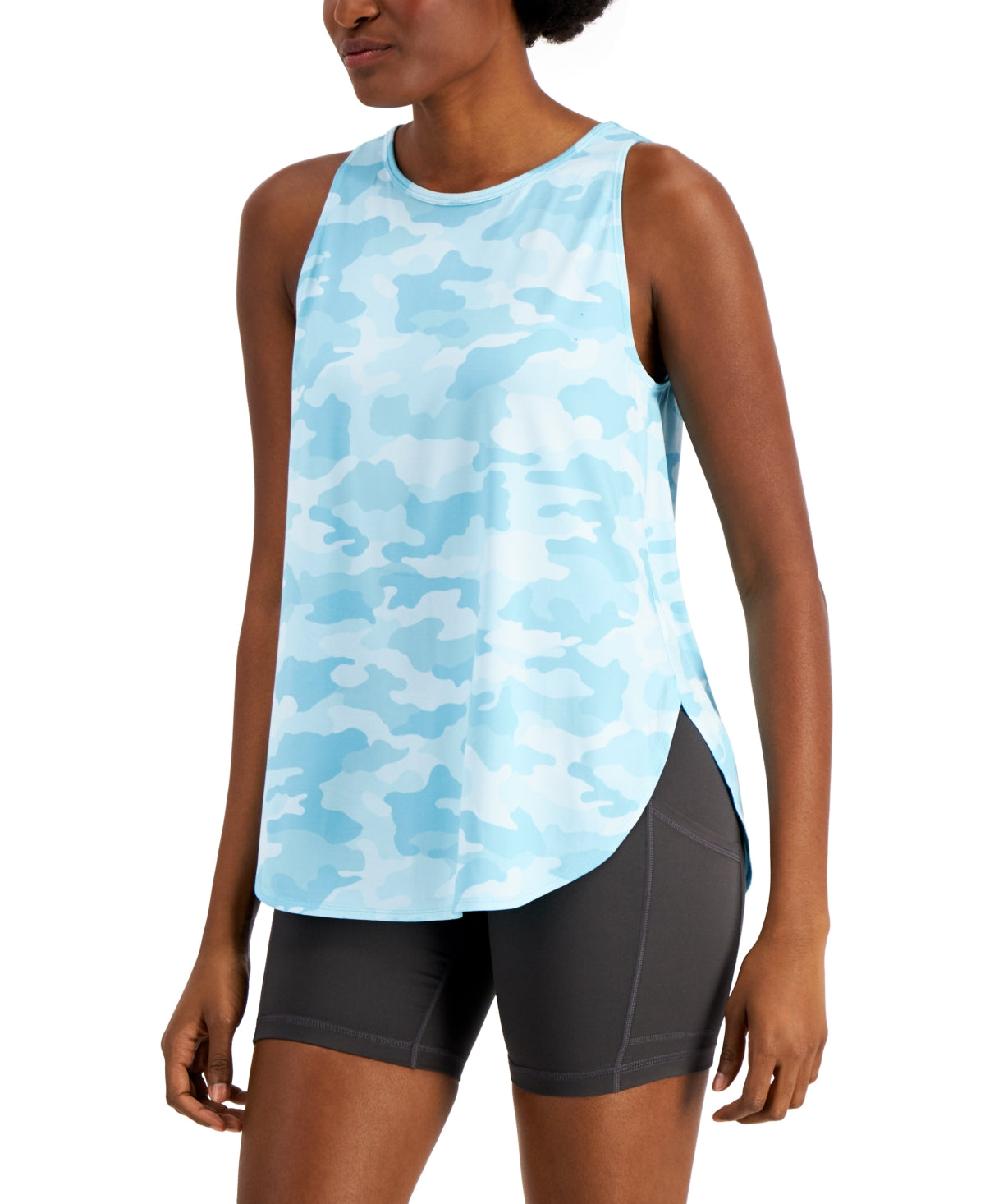 Conjunto de moletom feminino ID Ideology Essentials com regata camuflada azul