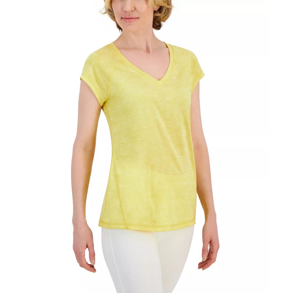 Camiseta ID Ideology Essentials Rapidry Heathered Feminina Amarela Tamanho XX-G