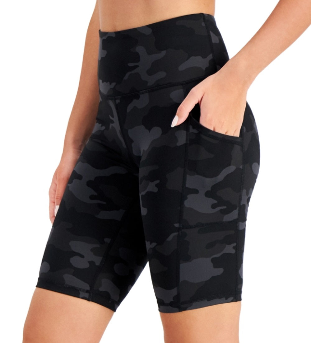 ID Ideology Shorts de ciclismo de compressão feminino, preto, tamanho médio