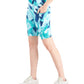 ID Ideology Shorts de ciclismo feminino com estampa de compressão, tamanho grande, azul, 10 unidades