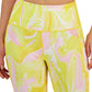 ID Ideology Leggings femininas de compressão com bolso lateral e corte curto, tamanho pequeno, amarelas