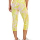ID Ideology Leggings femininas de compressão com bolso lateral e corte curto, tamanho pequeno, amarelas