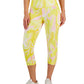 ID Ideology Leggings femininas de compressão com bolso lateral e corte curto, tamanho grande, amarelas