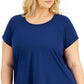 Conjunto de moletom feminino ID Ideology, camiseta azul, tamanho 3X