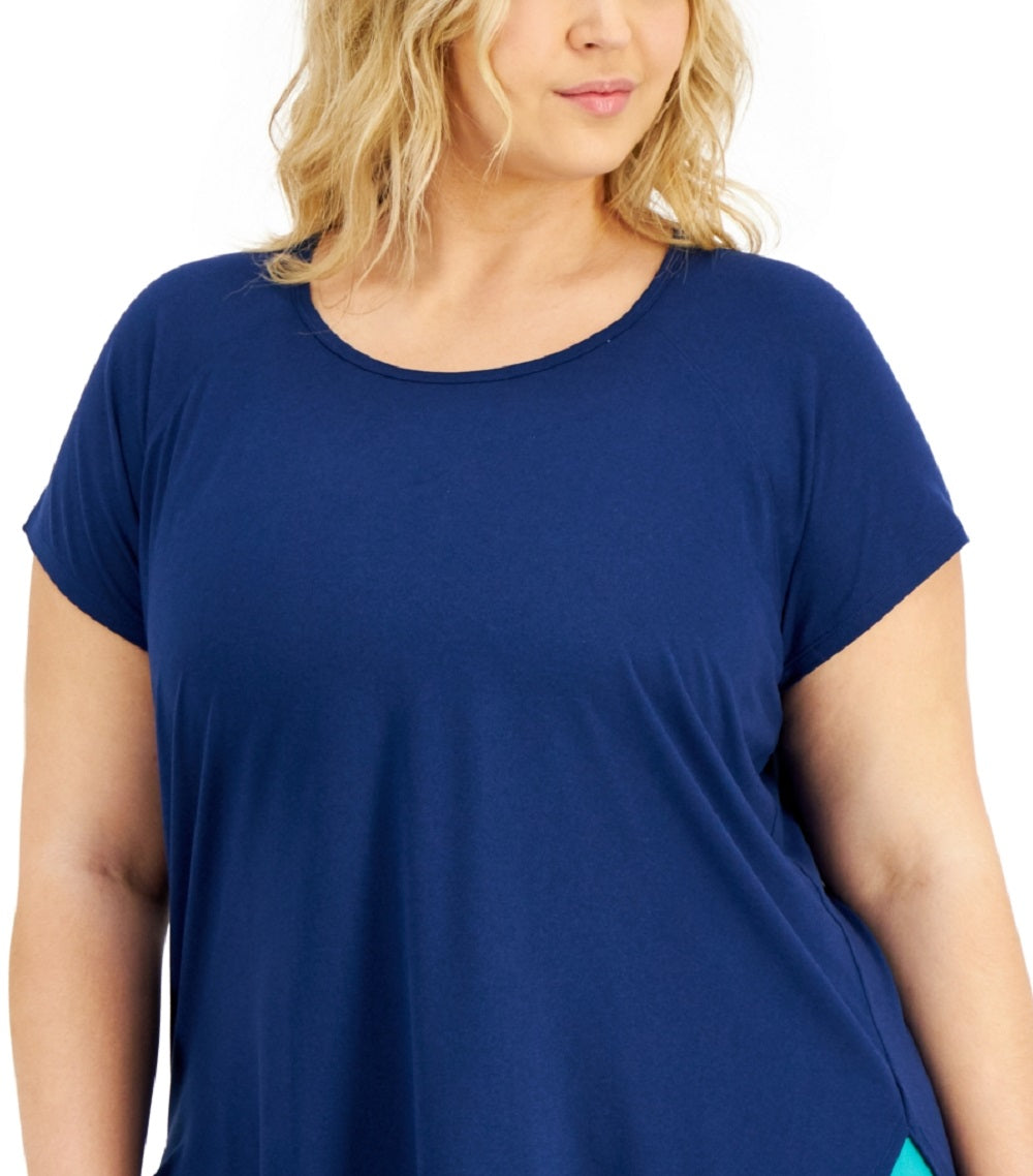 Conjunto de moletom feminino ID Ideology, camiseta azul, tamanho 3X