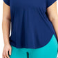 Conjunto de moletom feminino ID Ideology, camiseta azul, tamanho 3X