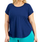 Conjunto de moletom feminino ID Ideology, camiseta azul, tamanho 3X