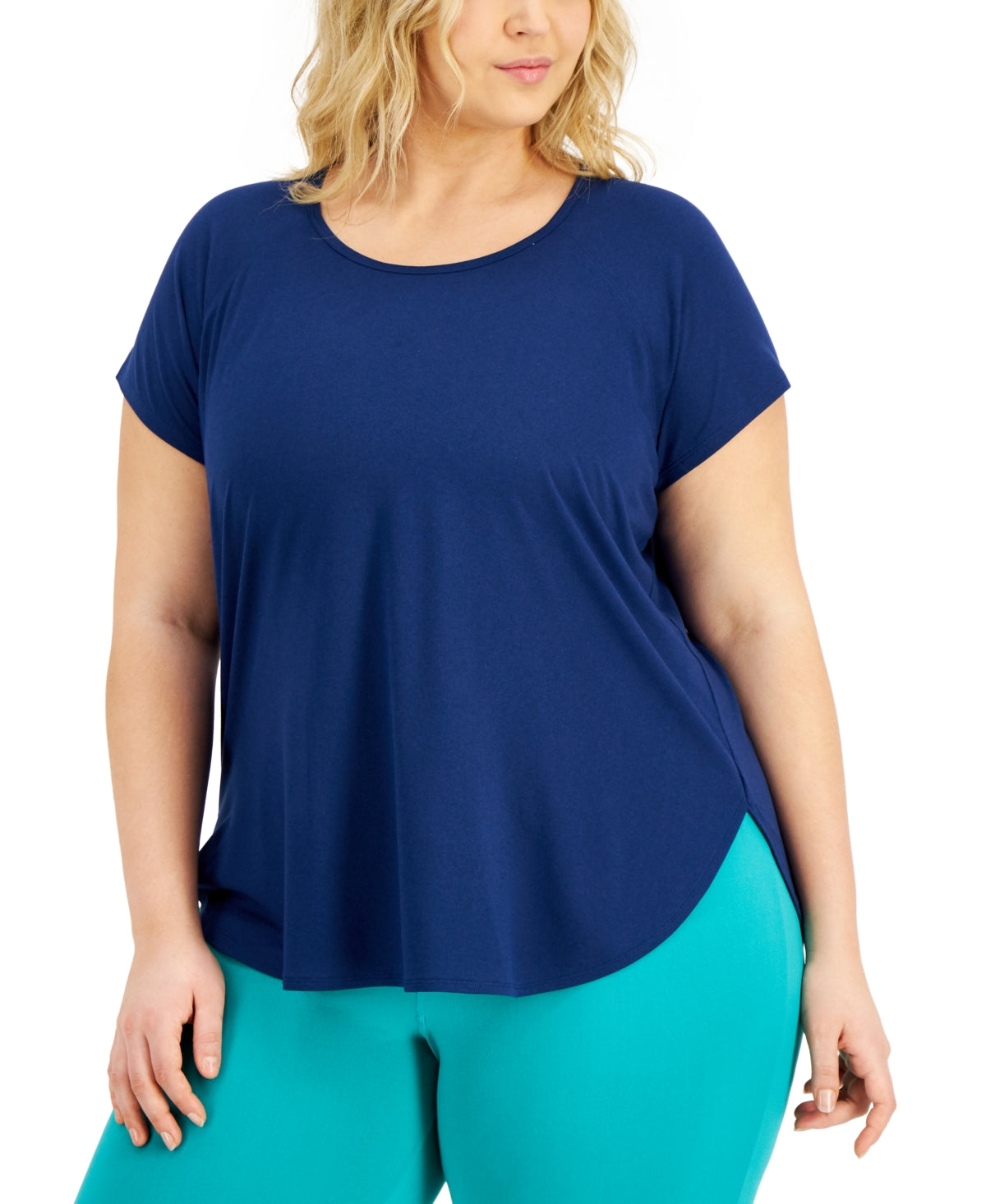 Conjunto de moletom feminino ID Ideology, camiseta azul, tamanho 3X