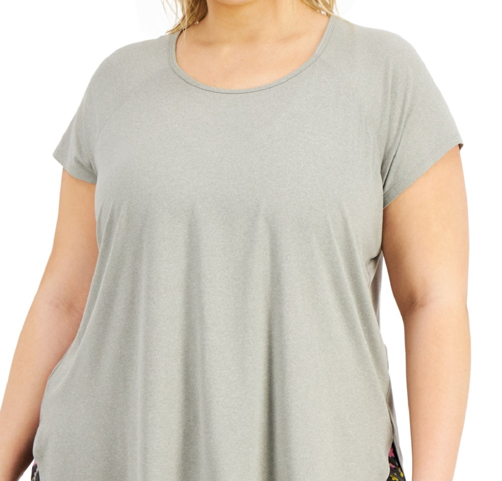 Conjunto de moletom feminino ID Ideology, camiseta cinza, tamanho 1X