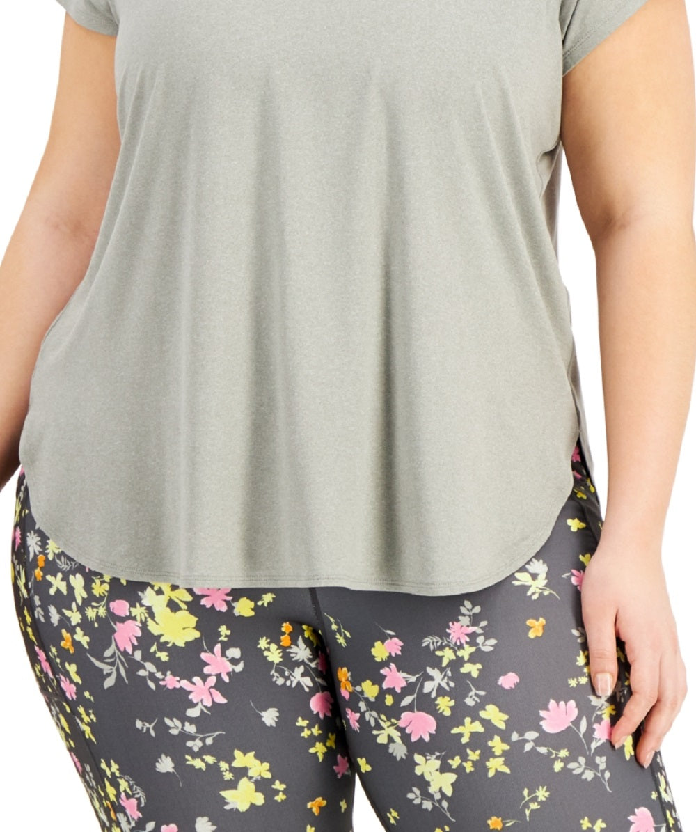 Conjunto de moletom feminino ID Ideology, camiseta cinza, tamanho 1X