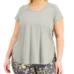 Conjunto de moletom feminino ID Ideology, camiseta cinza, tamanho 1X