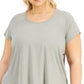 Conjunto de moletom feminino ID Ideology, camiseta cinza, tamanho 4X