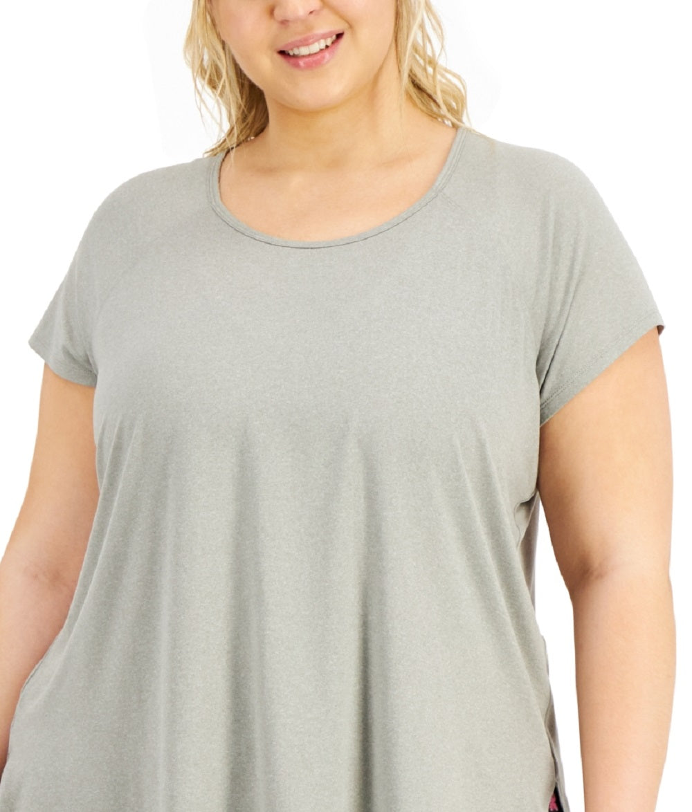 Conjunto de moletom feminino ID Ideology, camiseta cinza, tamanho 4X